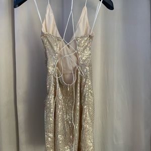 Hello Molly Seal It Dress Gold Sequin